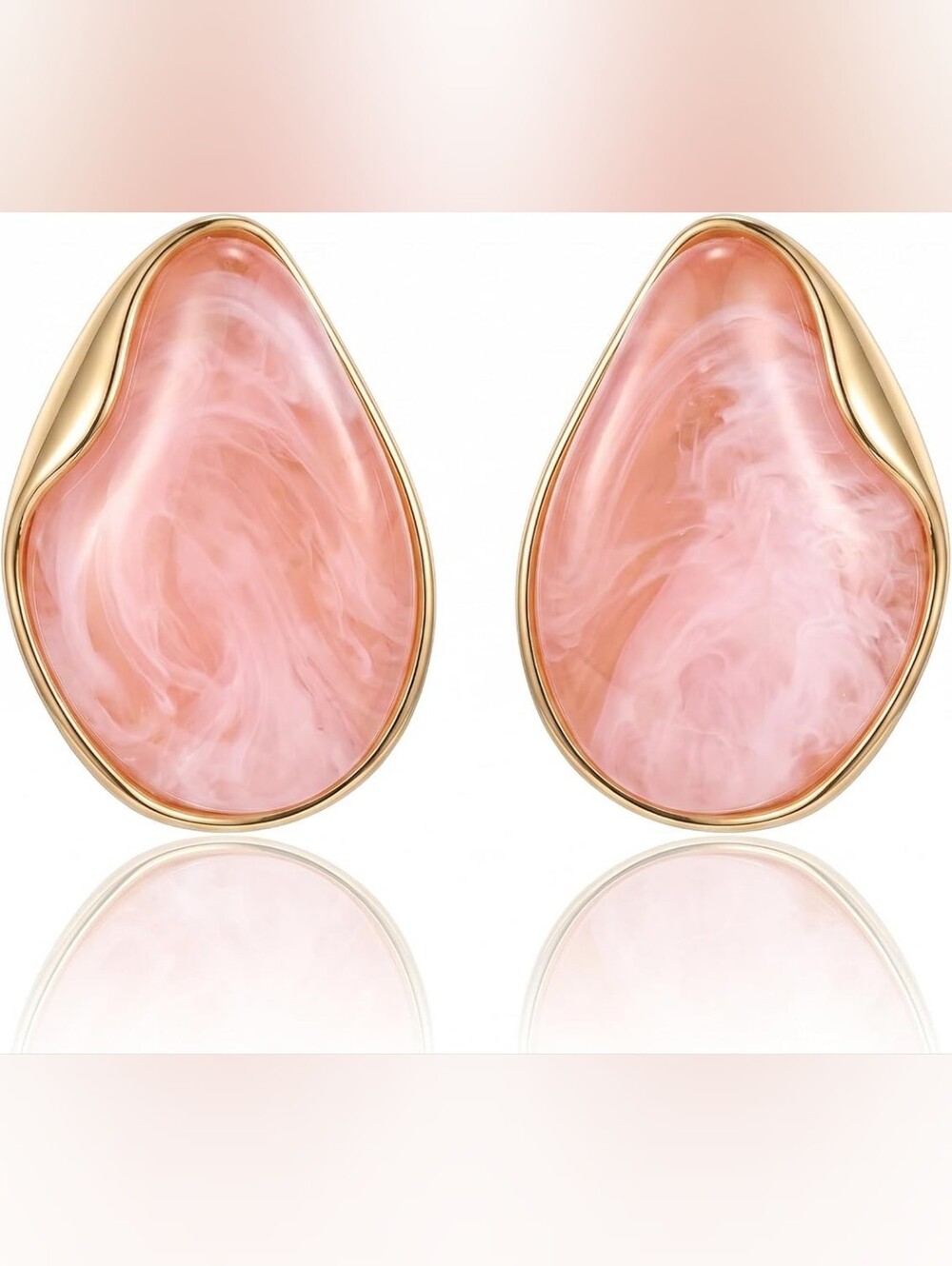 Acrylic Resin Earrings Gold Plated Hypoallergenic.